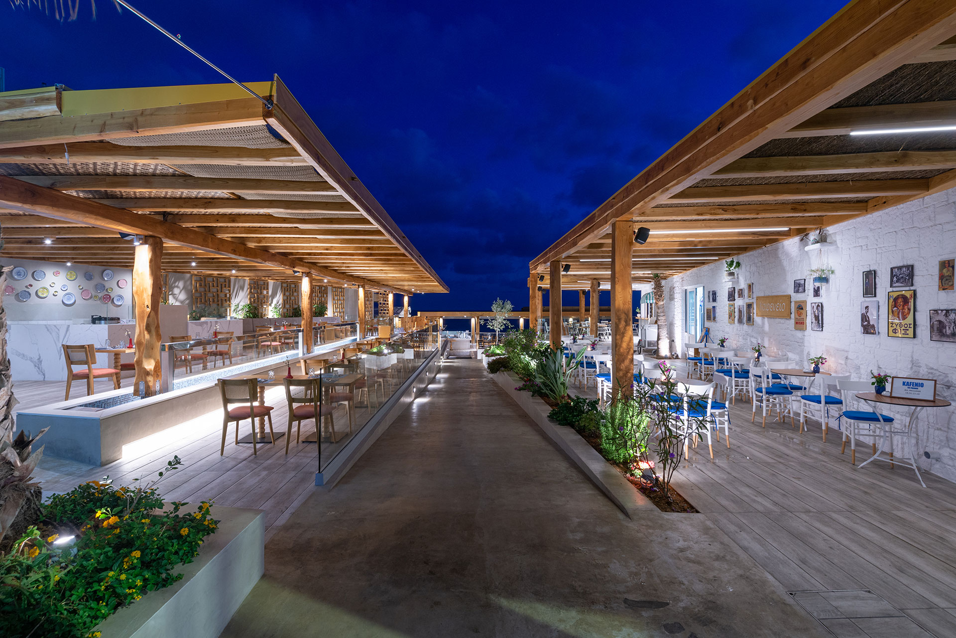 Outdoor restaurant with canopy