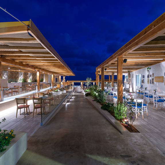 Outdoor restaurant with canopy